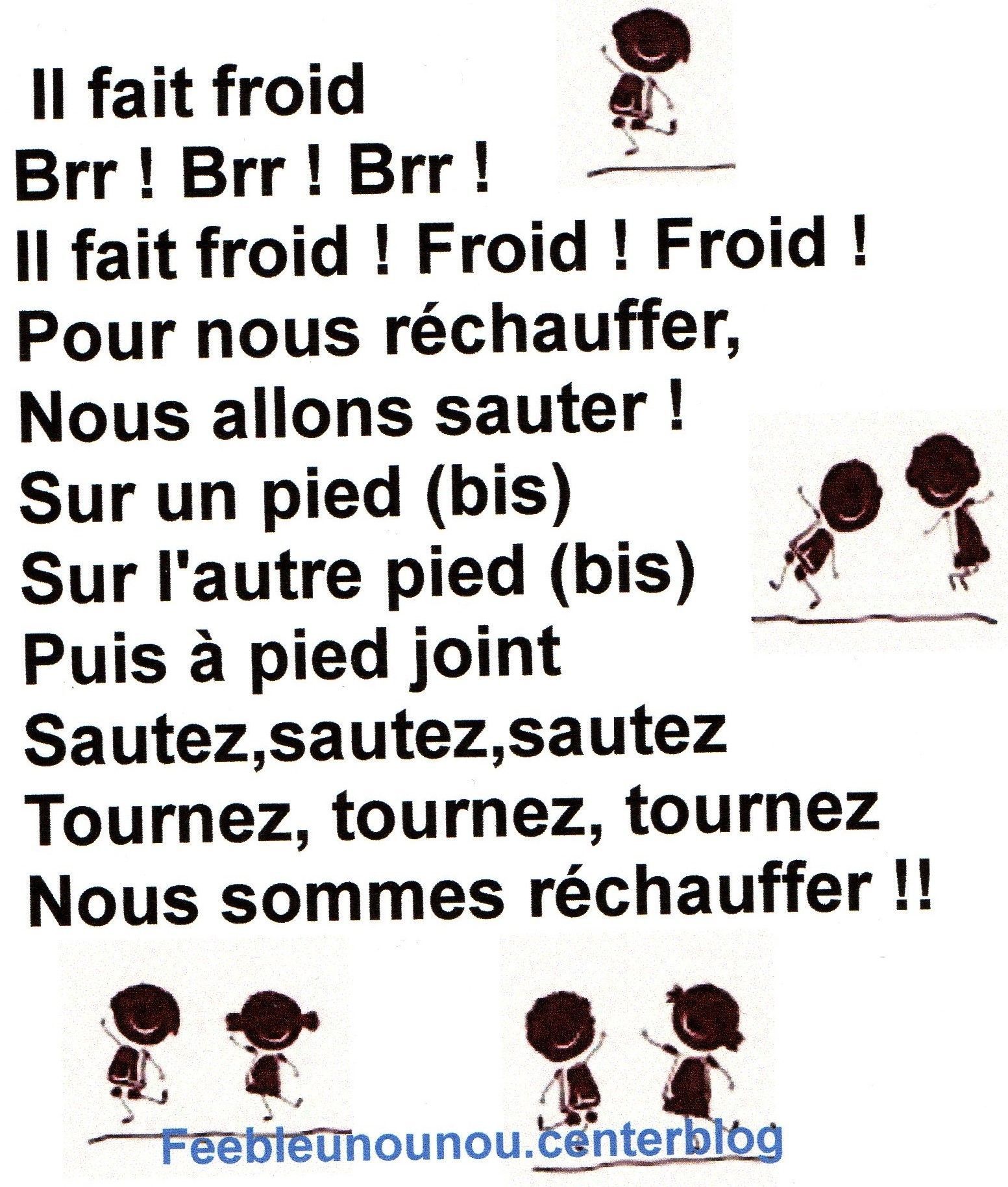 Glagla Il Fait Froid Paroles comptine